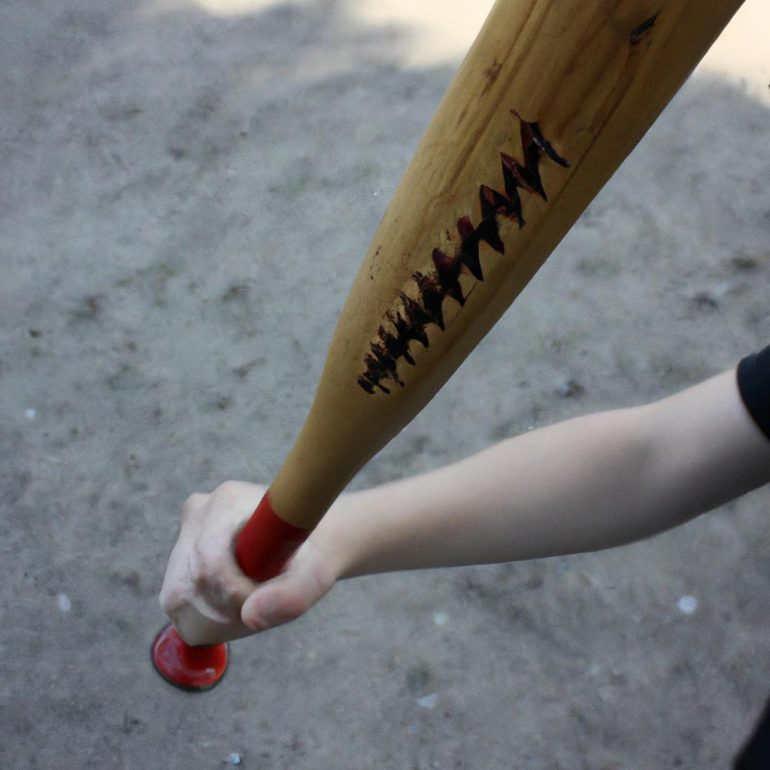 Person holding a baseball bat