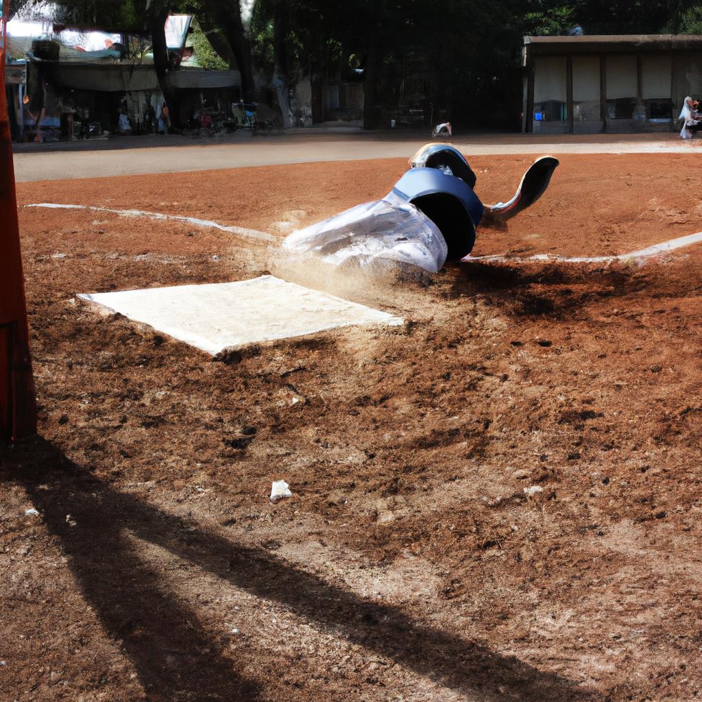 Person sliding into home plate